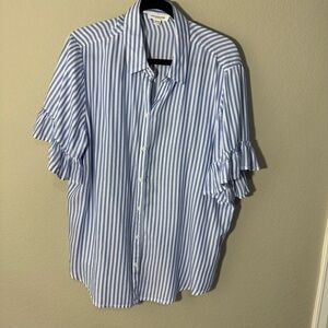 beachlunchlounge Blue and White Striped ladies Shirt